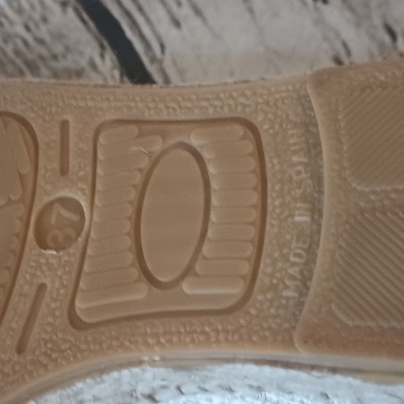 Clara Duran Off White Tweed Silver Captoe Espadrille 1" Platform Slip ons 37 7 - Picture 9 of 11